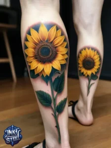 Flower leg tattoos for females - Unique Flower Leg Tattoos for females - Simple flower leg tattoos - Small flower leg tattoos for females - Flower Leg Tattoo male - Lower leg Flower Tattoo