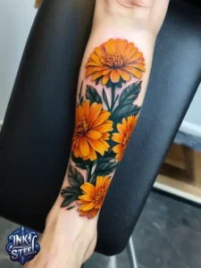 Flower leg tattoos for females - Unique Flower Leg Tattoos for females - Simple flower leg tattoos - Small flower leg tattoos for females - Flower Leg Tattoo male - Lower leg Flower Tattoo