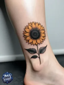 Flower leg tattoos for females - Unique Flower Leg Tattoos for females - Simple flower leg tattoos - Small flower leg tattoos for females - Flower Leg Tattoo male - Lower leg Flower Tattoo