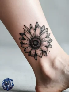 Flower leg tattoos for females - Unique Flower Leg Tattoos for females - Simple flower leg tattoos - Small flower leg tattoos for females - Flower Leg Tattoo male - Lower leg Flower Tattoo