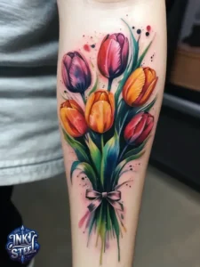 Flower leg tattoos for females - Unique Flower Leg Tattoos for females - Simple flower leg tattoos - Small flower leg tattoos for females - Flower Leg Tattoo male - Lower leg Flower Tattoo