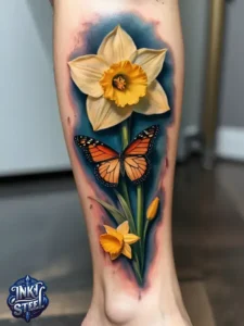 Flower leg tattoos for females - Unique Flower Leg Tattoos for females - Simple flower leg tattoos - Small flower leg tattoos for females - Flower Leg Tattoo male - Lower leg Flower Tattoo