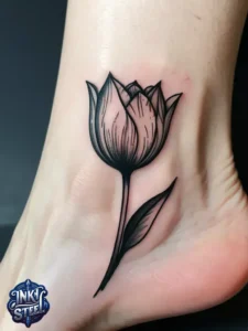 Flower leg tattoos for females - Unique Flower Leg Tattoos for females - Simple flower leg tattoos - Small flower leg tattoos for females - Flower Leg Tattoo male - Lower leg Flower Tattoo