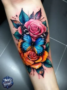 Flower leg tattoos for females - Unique Flower Leg Tattoos for females - Simple flower leg tattoos - Small flower leg tattoos for females - Flower Leg Tattoo male - Lower leg Flower Tattoo