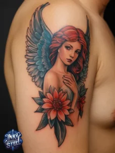 Guardian angel tattoo small -Guardian angel tattoo male - Guardian angel tattoo for female - Guardian angel tattoo meaning - Guardian angel tattoo ideas - Guardian angel tattoo neck