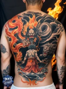 Japanese back tattoo female -Japanese back tattoo Male - Japanese back tattoo black and grey - Japanese Back Tattoo, Samurai - Japanese bodysuit tattoo - Kame-no-koh tattoo