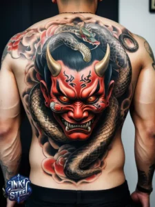 Japanese back tattoo female -Japanese back tattoo Male - Japanese back tattoo black and grey - Japanese Back Tattoo, Samurai - Japanese bodysuit tattoo - Kame-no-koh tattoo