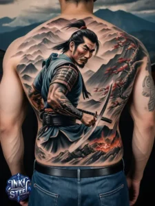 Japanese back tattoo female -Japanese back tattoo Male - Japanese back tattoo black and grey - Japanese Back Tattoo, Samurai - Japanese bodysuit tattoo - Kame-no-koh tattoo