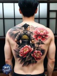 Japanese back tattoo female -Japanese back tattoo Male - Japanese back tattoo black and grey - Japanese Back Tattoo, Samurai - Japanese bodysuit tattoo - Kame-no-koh tattoo