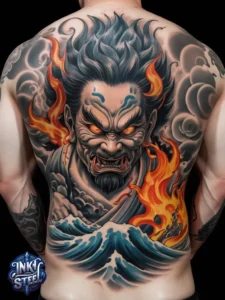 Japanese back tattoo female -Japanese back tattoo Male - Japanese back tattoo black and grey - Japanese Back Tattoo, Samurai - Japanese bodysuit tattoo - Kame-no-koh tattoo