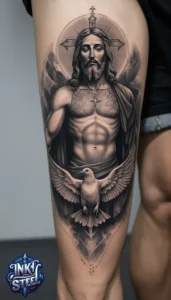 Jesus forearm tattoo simple - Jesus forearm tattoo ideas - Forearm Half Sleeve Jesus tattoo - Jesus Forearm Tattoos for Men - Jesus Tattoo on Arm to Hand - Jesus tattoo Arm Sleeve