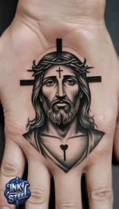 Jesus forearm tattoo simple - Jesus forearm tattoo ideas - Forearm Half Sleeve Jesus tattoo - Jesus Forearm Tattoos for Men - Jesus Tattoo on Arm to Hand - Jesus tattoo Arm Sleeve