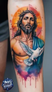 Jesus forearm tattoo simple - Jesus forearm tattoo ideas - Forearm Half Sleeve Jesus tattoo - Jesus Forearm Tattoos for Men - Jesus Tattoo on Arm to Hand - Jesus tattoo Arm Sleeve