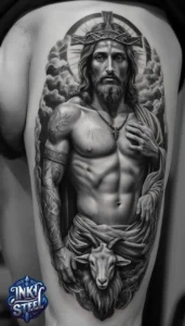 Jesus forearm tattoo simple - Jesus forearm tattoo ideas - Forearm Half Sleeve Jesus tattoo - Jesus Forearm Tattoos for Men - Jesus Tattoo on Arm to Hand - Jesus tattoo Arm Sleeve