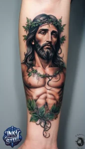 Jesus forearm tattoo simple - Jesus forearm tattoo ideas - Forearm Half Sleeve Jesus tattoo - Jesus Forearm Tattoos for Men - Jesus Tattoo on Arm to Hand - Jesus tattoo Arm Sleeve