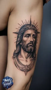 Jesus forearm tattoo simple - Jesus forearm tattoo ideas - Forearm Half Sleeve Jesus tattoo - Jesus Forearm Tattoos for Men - Jesus Tattoo on Arm to Hand - Jesus tattoo Arm Sleeve