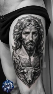 Jesus forearm tattoo simple - Jesus forearm tattoo ideas - Forearm Half Sleeve Jesus tattoo - Jesus Forearm Tattoos for Men - Jesus Tattoo on Arm to Hand - Jesus tattoo Arm Sleeve