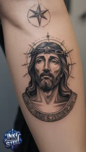 Jesus forearm tattoo simple - Jesus forearm tattoo ideas - Forearm Half Sleeve Jesus tattoo - Jesus Forearm Tattoos for Men - Jesus Tattoo on Arm to Hand - Jesus tattoo Arm Sleeve