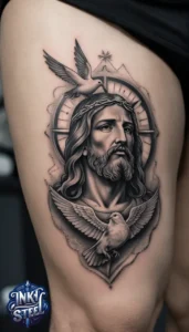 Jesus forearm tattoo simple - Jesus forearm tattoo ideas - Forearm Half Sleeve Jesus tattoo - Jesus Forearm Tattoos for Men - Jesus Tattoo on Arm to Hand - Jesus tattoo Arm Sleeve