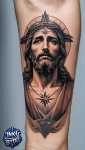 Jesus forearm tattoo simple - Jesus forearm tattoo ideas - Forearm Half Sleeve Jesus tattoo - Jesus Forearm Tattoos for Men - Jesus Tattoo on Arm to Hand - Jesus tattoo Arm Sleeve