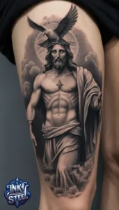 Jesus forearm tattoo simple - Jesus forearm tattoo ideas - Forearm Half Sleeve Jesus tattoo - Jesus Forearm Tattoos for Men - Jesus Tattoo on Arm to Hand - Jesus tattoo Arm Sleeve