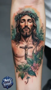 Jesus forearm tattoo simple - Jesus forearm tattoo ideas - Forearm Half Sleeve Jesus tattoo - Jesus Forearm Tattoos for Men - Jesus Tattoo on Arm to Hand - Jesus tattoo Arm Sleeve