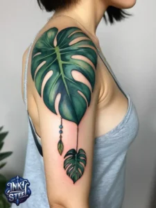 Monstera leaves tattoo meaning - Monstera leaves tattoo small - Monstera tattoo fine Line - Monstera leaves tattoo simple - Monstera leaves tattoo female - Monstera leaves tattoo ideas