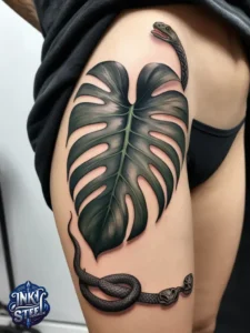 Monstera leaves tattoo meaning - Monstera leaves tattoo small - Monstera tattoo fine Line - Monstera leaves tattoo simple - Monstera leaves tattoo female - Monstera leaves tattoo ideas