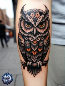 Owl tattoo meaning - Owl tattoos for females - Owl tattoo Men - Owl tattoo small - Owl tattoo hand - Owl tattoo minimalist