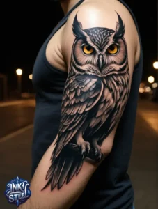 Owl tattoo meaning - Owl tattoos for females - Owl tattoo Men - Owl tattoo small - Owl tattoo hand - Owl tattoo minimalist