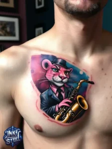 Pink panther tattoos small - Pink panther tattoos meaning - Pink Panther Tattoo ideas - Pink Panther tattoo black and white - Pink Panther tattoo Lil Peep - Flash tattoos Portland - The Birdhouse tattoo