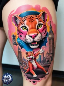 Pink panther tattoos small - Pink panther tattoos meaning - Pink Panther Tattoo ideas - Pink Panther tattoo black and white - Pink Panther tattoo Lil Peep - Flash tattoos Portland - The Birdhouse tattoo