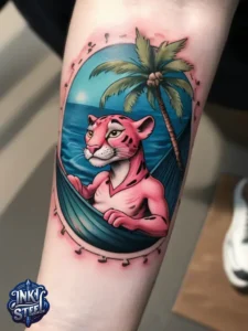 Pink panther tattoos small - Pink panther tattoos meaning - Pink Panther Tattoo ideas - Pink Panther tattoo black and white - Pink Panther tattoo Lil Peep - Flash tattoos Portland - The Birdhouse tattoo