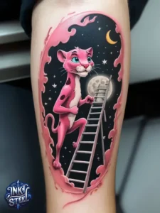 Pink panther tattoos small - Pink panther tattoos meaning - Pink Panther Tattoo ideas - Pink Panther tattoo black and white - Pink Panther tattoo Lil Peep - Flash tattoos Portland - The Birdhouse tattoo