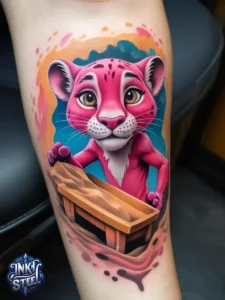 Pink panther tattoos small - Pink panther tattoos meaning - Pink Panther Tattoo ideas - Pink Panther tattoo black and white - Pink Panther tattoo Lil Peep - Flash tattoos Portland - The Birdhouse tattoo