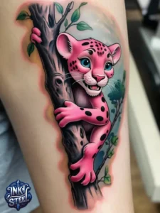 Pink panther tattoos small - Pink panther tattoos meaning - Pink Panther Tattoo ideas - Pink Panther tattoo black and white - Pink Panther tattoo Lil Peep - Flash tattoos Portland - The Birdhouse tattoo