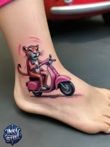 Pink panther tattoos small - Pink panther tattoos meaning - Pink Panther Tattoo ideas - Pink Panther tattoo black and white - Pink Panther tattoo Lil Peep - Flash tattoos Portland - The Birdhouse tattoo