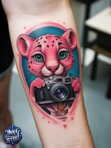 Pink panther tattoos small - Pink panther tattoos meaning - Pink Panther Tattoo ideas - Pink Panther tattoo black and white - Pink Panther tattoo Lil Peep - Flash tattoos Portland - The Birdhouse tattoo