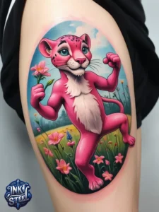 Pink panther tattoos small - Pink panther tattoos meaning - Pink Panther Tattoo ideas - Pink Panther tattoo black and white - Pink Panther tattoo Lil Peep - Flash tattoos Portland - The Birdhouse tattoo