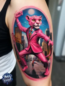 Pink panther tattoos small - Pink panther tattoos meaning - Pink Panther Tattoo ideas - Pink Panther tattoo black and white - Pink Panther tattoo Lil Peep - Flash tattoos Portland - The Birdhouse tattoo