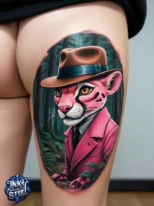 Pink panther tattoos small - Pink panther tattoos meaning - Pink Panther Tattoo ideas - Pink Panther tattoo black and white - Pink Panther tattoo Lil Peep - Flash tattoos Portland - The Birdhouse tattoo