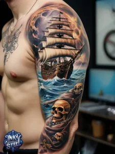 Traditional pirate tattoos - Pirate Tattoos for Men - Pirate tattoos meaning - Pirate tattoos for females - Pirate Tattoos Temporary - Pirate tattoos small