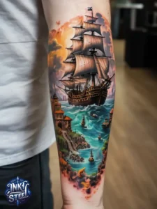 Traditional pirate tattoos - Pirate Tattoos for Men - Pirate tattoos meaning - Pirate tattoos for females - Pirate Tattoos Temporary - Pirate tattoos small