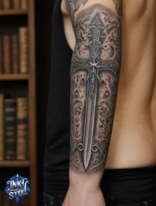 Sword tattoo forearm men - Sword tattoo forearm meaning - Sword tattoo meaning - Sword tattoo forearm female - Small sword tattoo forearm - Sword tattoo Men